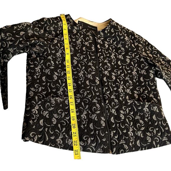 Zara Made in Spain Women Large Damask Quilted Blazer Jacket Paisley Business - Picture 4 of 10